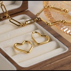 18K Plate Earrings Heart